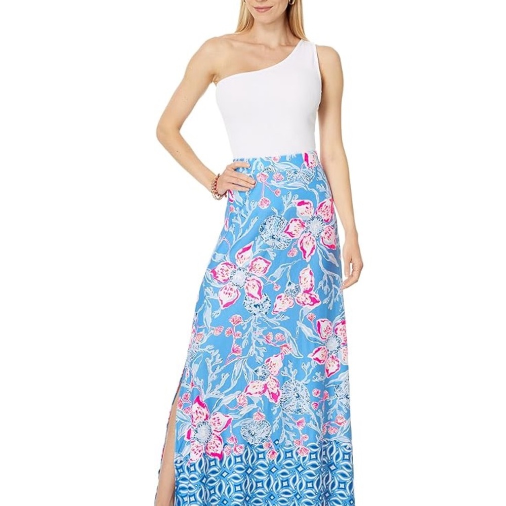 Lilly Pulitzer Women's Adea Maxi Skirt & Gale Knit Top 2 pc Set Outfit, NWT